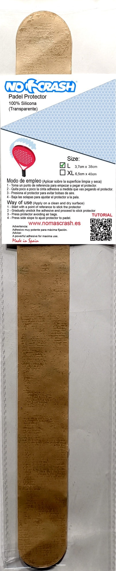 Ruban de protection No+Crash : silicone transparent / Taille L