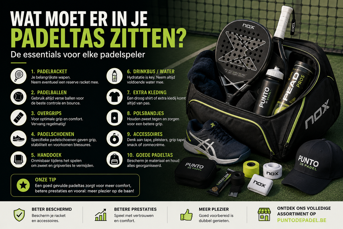 Wat moet er altijd in je padeltas zitten?  Meta title: