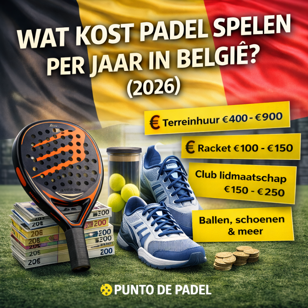 Wat kost padel spelen per jaar in België? Realistisch kostenoverzicht voor 2026